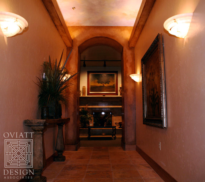 Photo of an expansive traditional hallway in Salt Lake City with beige walls and ceramic floors.
