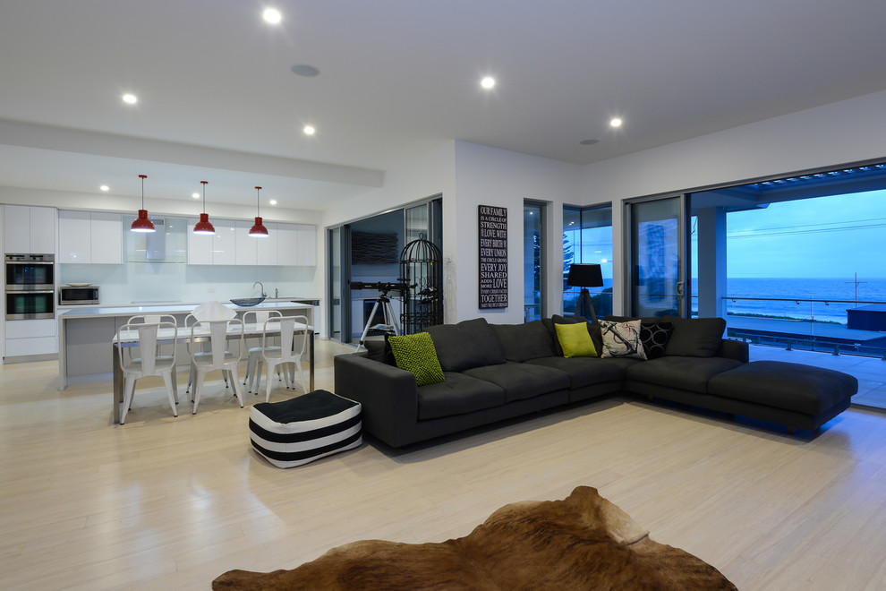 Design ideas for a modern living room in Adelaide.