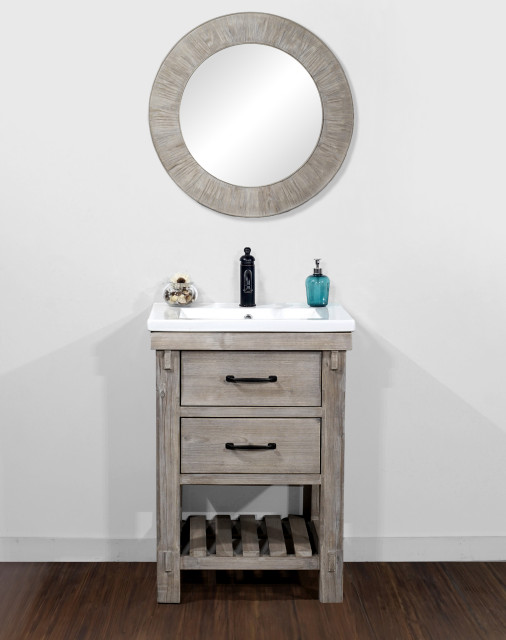 24 Inch Rustic Bathroom Vanity Rispa   Home Design 