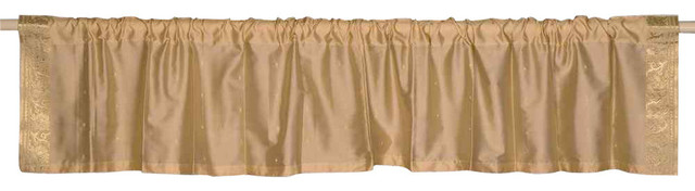 Golden - Rod Pocket Top It Off handmade Sari Valance 60W X 15L - Pair