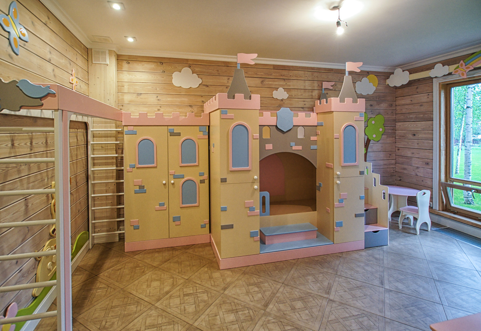 Детская с замком в загородном доме