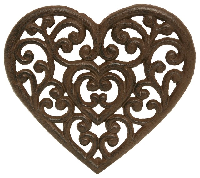 Filigree Heart Shaped Love Trivet Kitchen Hot Plate Wall Decor Cast Filigree Heart Shaped Love Trivet Kitchen Hot Plate Wall Decor Cast Iron 8 Mediterranean Trivets By Mary B Decorative Art