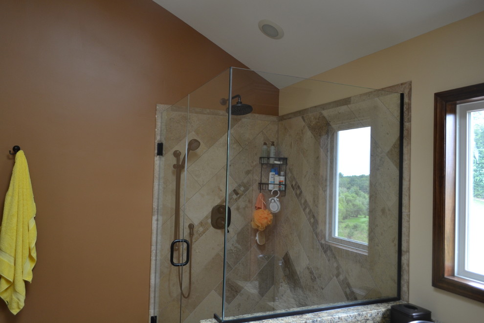 Travertine shower