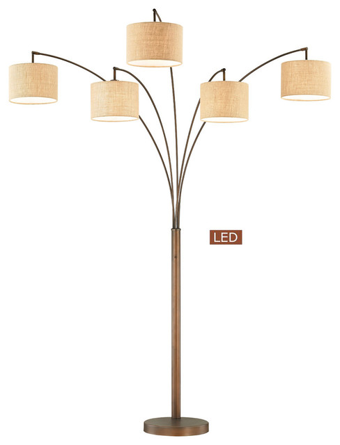 Lucianna 83 5 Arch Led Floor Lamp With Dimmer Antique Bronze