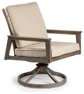 Horizon Cushion Swivel Dining Chair Transitional Outdoor