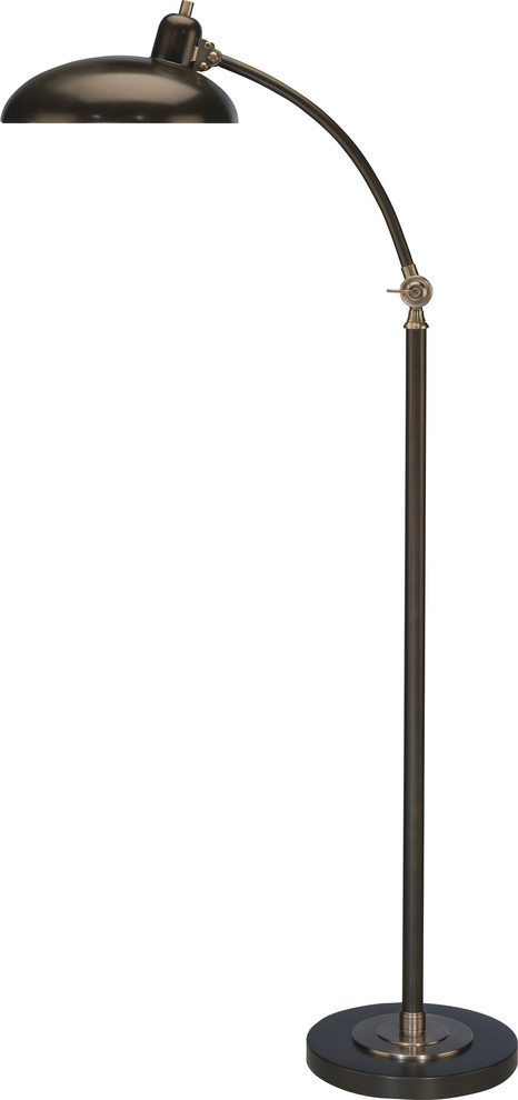 Bruno Floor Lamp, Lead Bronze With Ebonized Nickel Accents