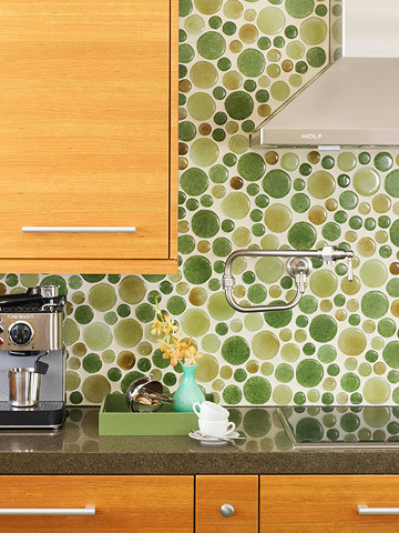 Green Gl Bubble Tile Kitchen Backsplash Green Gl Bubble Tile Kitchen Backsplash Eclectic