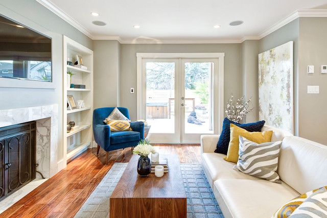 Renovation Project in Kitsilano contemporary-vardagsrum