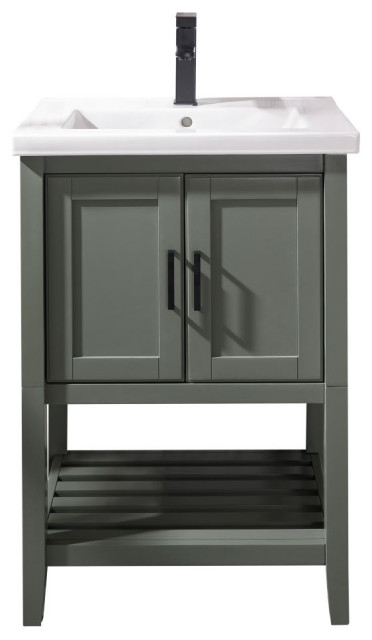 24" Kd Pewter Green Sink Vanity - Transitional - Bathroom Vanities And ...