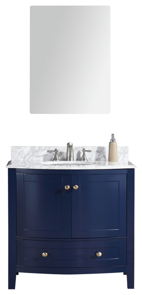 36" Blue Bathroom Vanity-Pvc - Transitional - Bathroom Vanities And ...