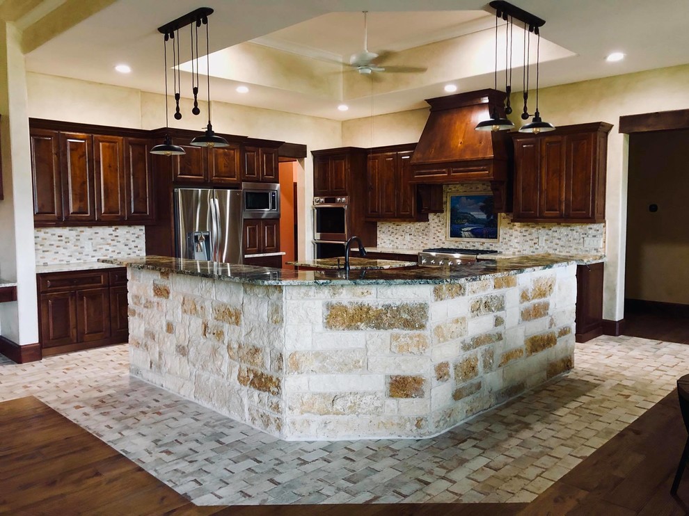 Example of a mountain style kitchen design in Austin
