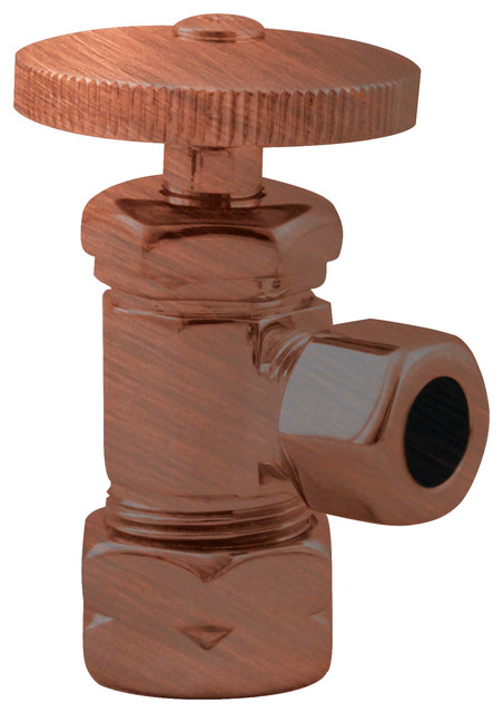 Round Handle Angle Shut Off Valve 1/2" Copper Pipe With 3/8 ...
