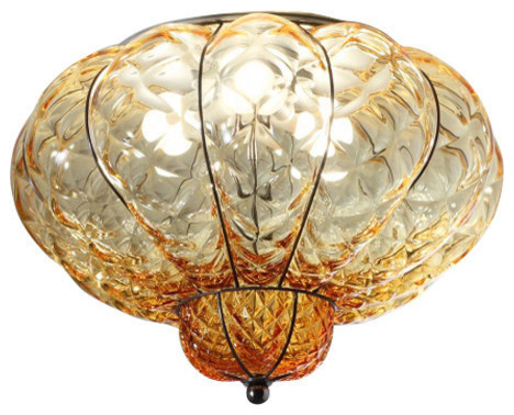 Siru Sultano Fitted Ceiling Lamp Amber Large
