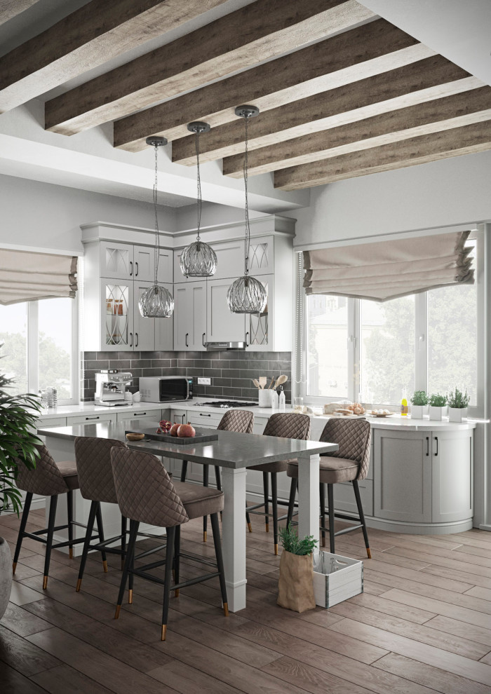 Дизайн кухни в коттедже