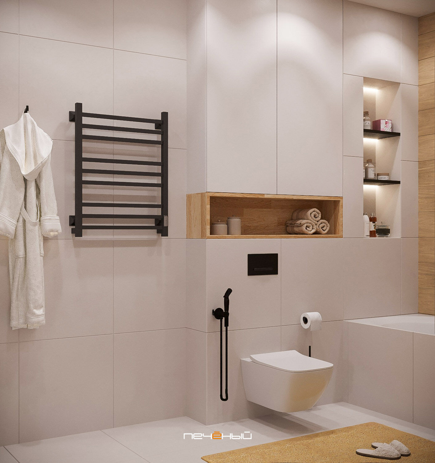 2025 Дизайн 1-комнатной квартиры 55 м² в современном стиле, Москва, ЖК Лица