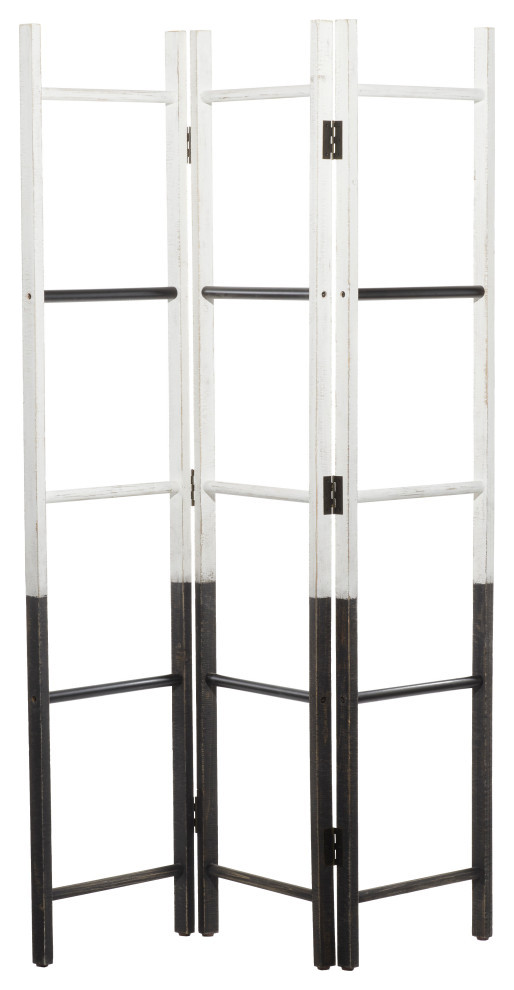 White Wood Farmhouse Room Divider Screen 71x50x1 by Brimfield & May