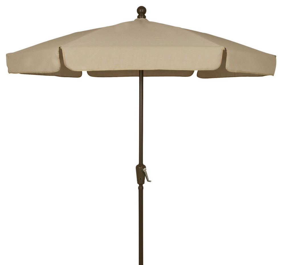 7.5' Garden Tilt Umbrella Crank With Champagne Bronze Pole