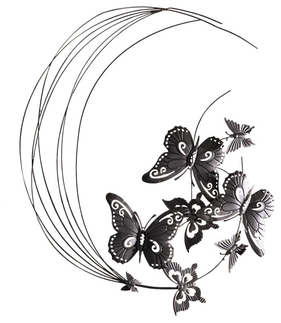Metal Wall Decor Flying Butterflies Sculpture Eclectic Outdoor Art Metal Wall Decor Flying Butterflies Sculpture Eclectic Outdoor Art