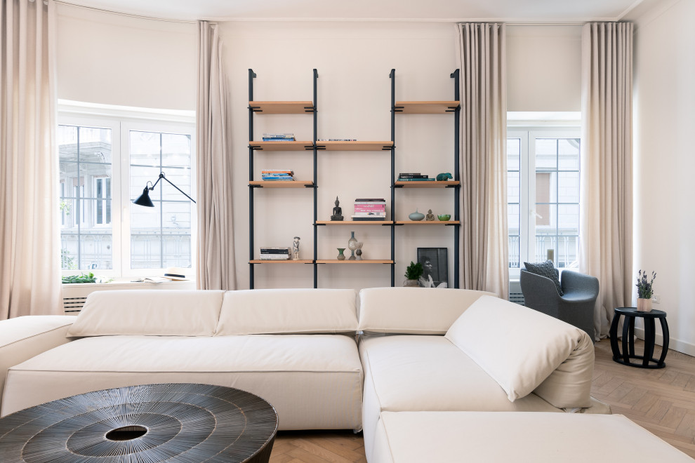 Foto di un grande soggiorno minimalista