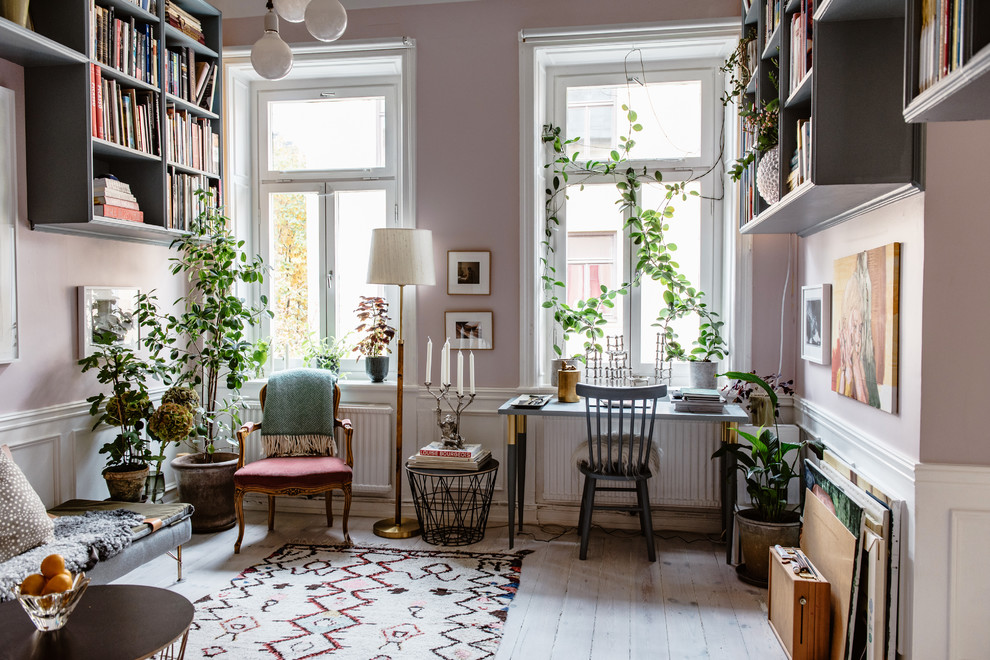 Eclectic home office in Stockholm.