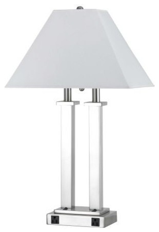 Brushed Steel Rio 2 Light Table Lamps