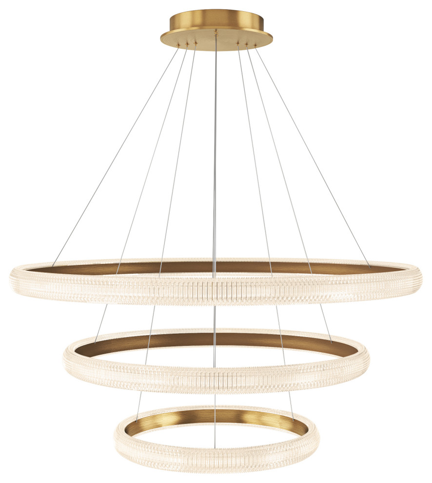 Modern Circle LED Chandelie 3 Rings Tiered Pendant Lights - Modern -  Chandeliers - by YZZY LLC | Houzz