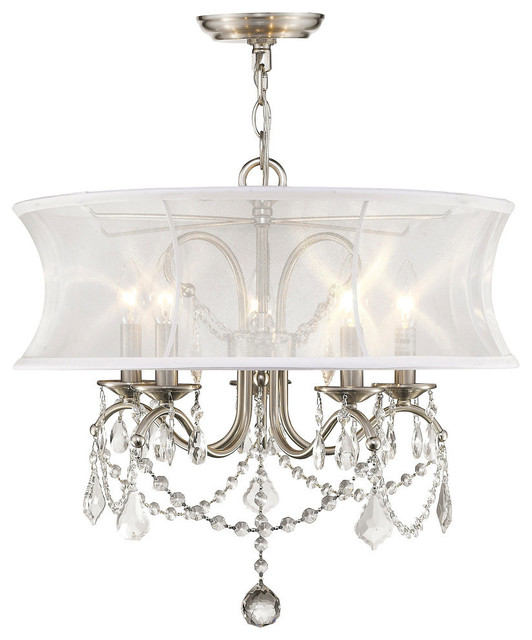 Livex Lighting Newcastle Chandelier In Brushed Nickel Livex Lighting Newcastle Chandelier In Brushed Nickel