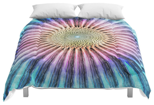 Society6 Textured Mandala Tie Dye Comforter Contemporary