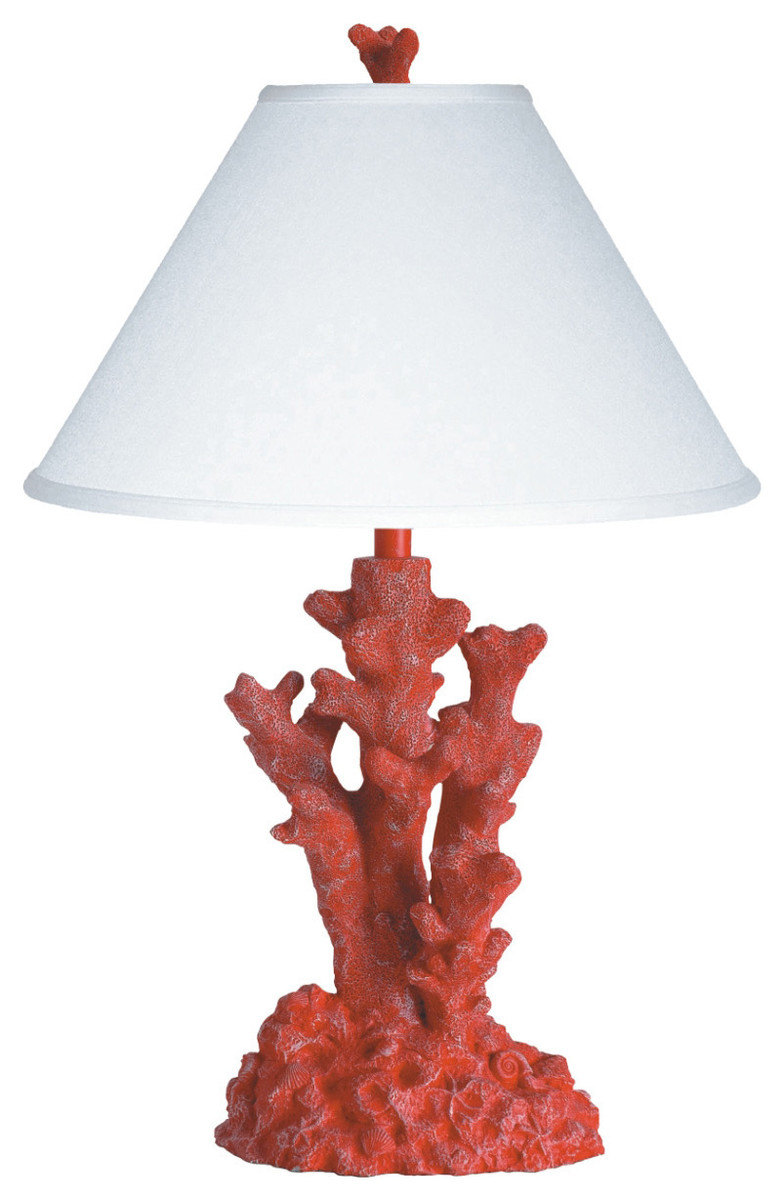 Coral Table Lamp with Shade Beach Style Table Lamps by Lamps and More