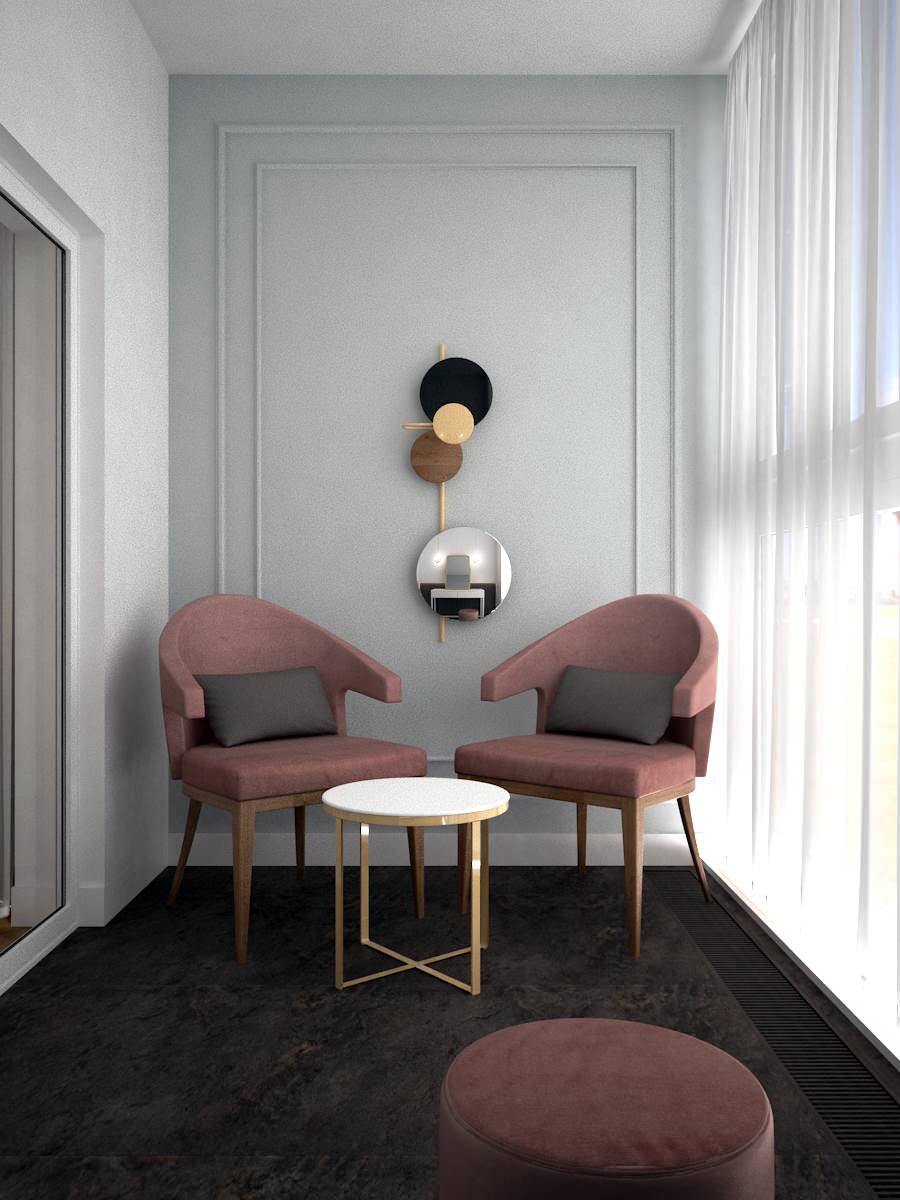 Спальная комната с уютным балконом