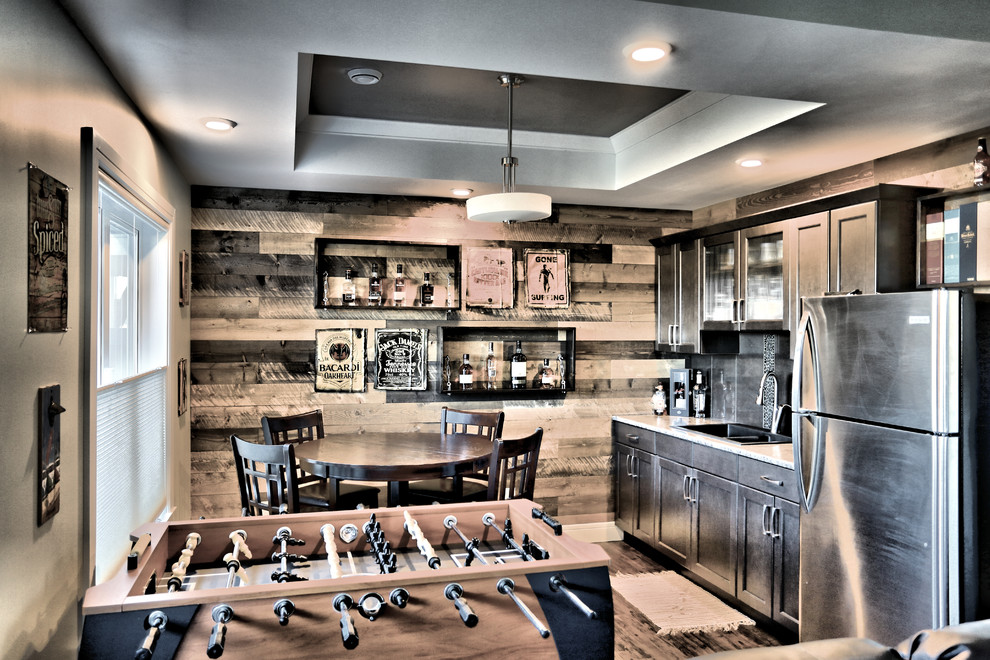 Royal Oaks Shabbychic Style Home Bar Edmonton by Global Design Studio