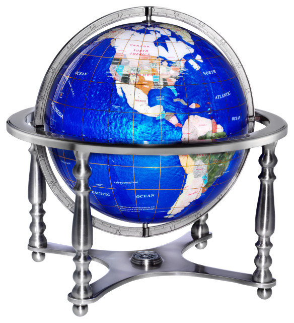 Compass Jewel Silver World Globe by Replogle Globes