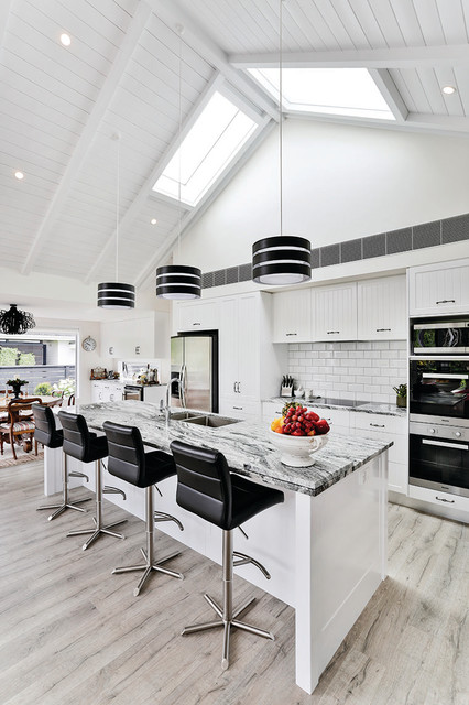 Making a Statement - black and white stunner country-kitchen