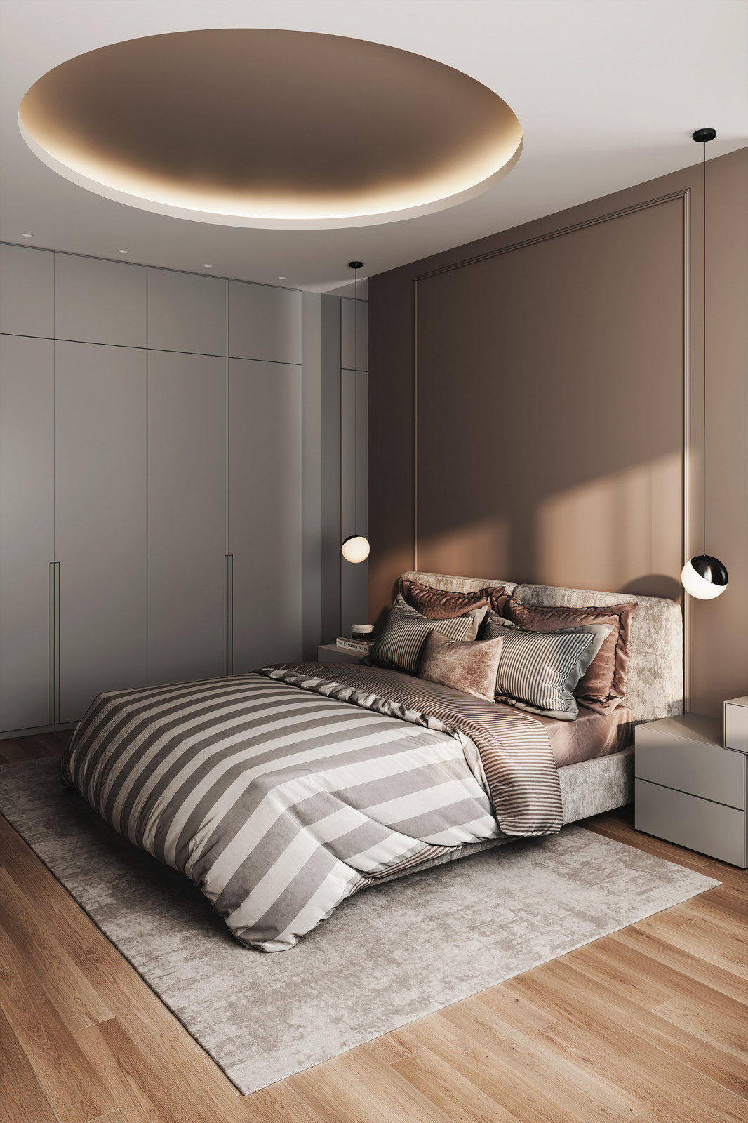 Дизайн спальни в двух цветовых вариантах