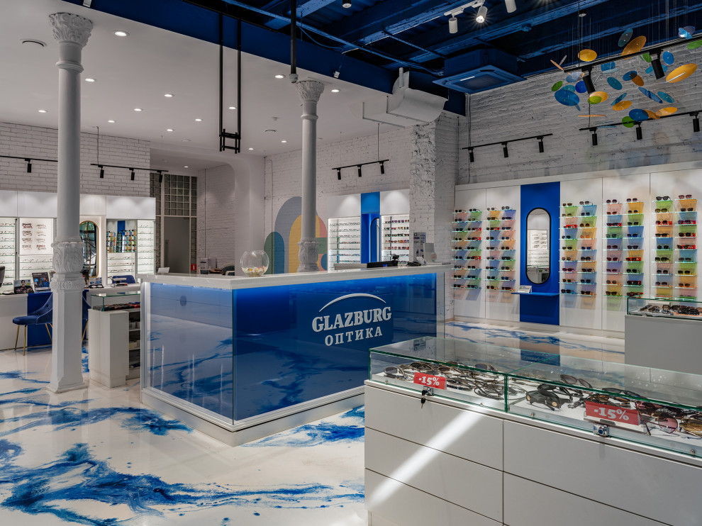 Дизайн интерьера магазина оптики