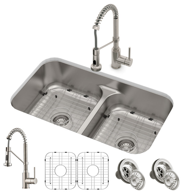 Kraus Ellis 33 Inch Kitchen Sink Combo Set With Bolden Kitchen Faucet Contemporary Kitchen Sinks By Directsinks Houzz