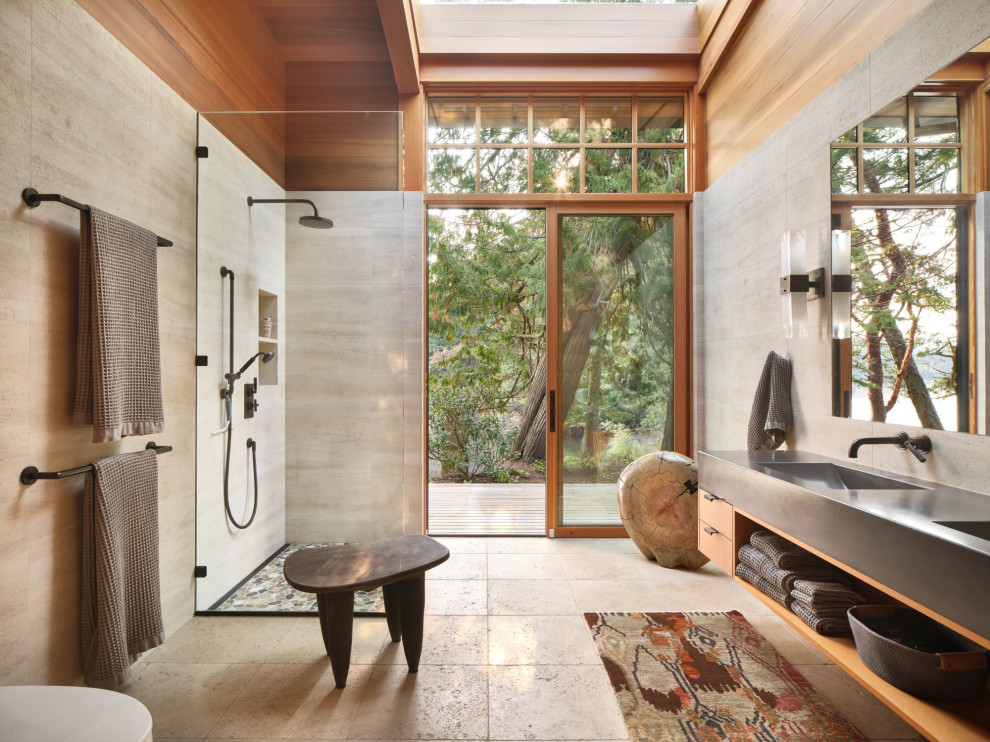 Inspiration for a modern bathroom remodel in Seattle