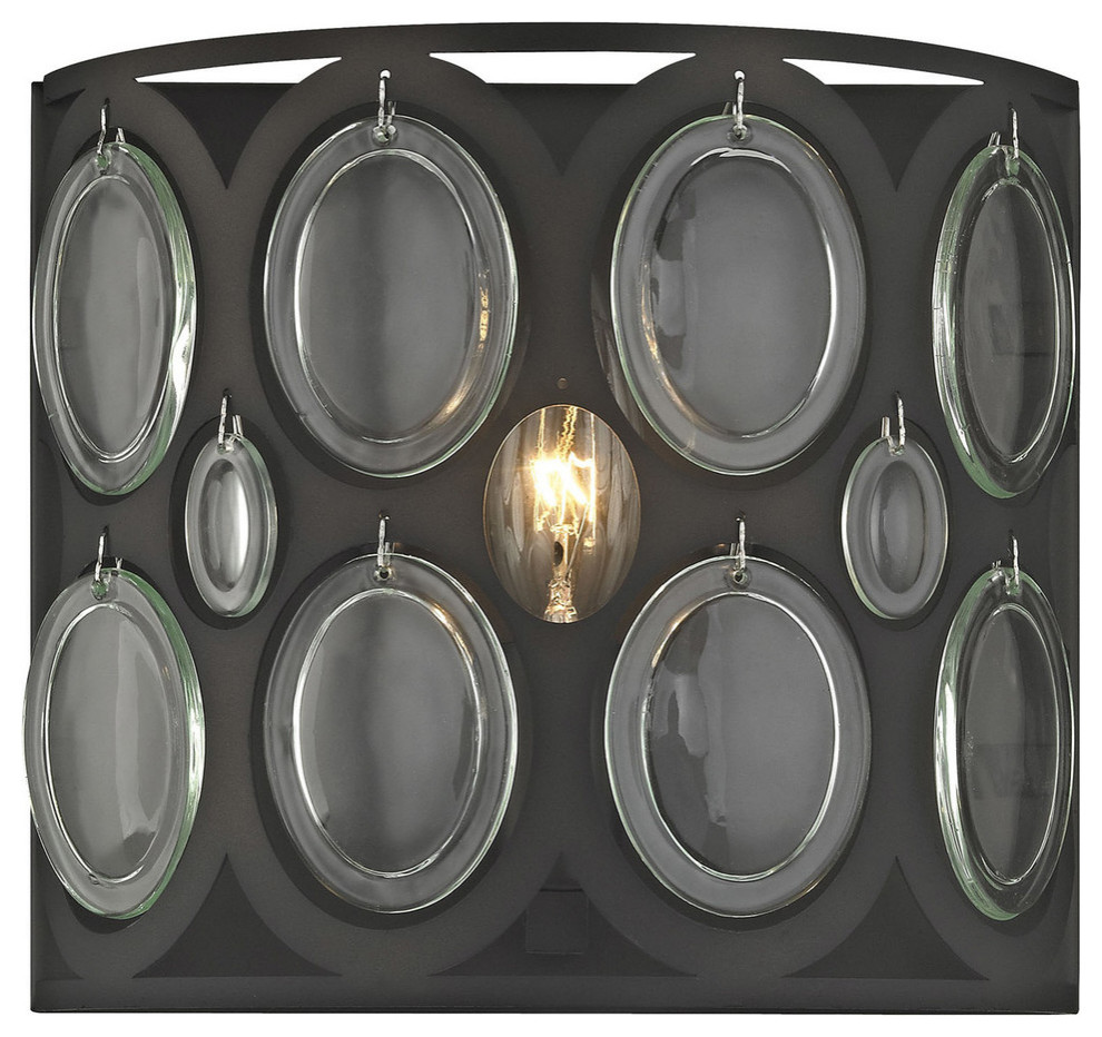 Serai 1-Light Vanity, Oil Rubbed Bronze With Clear Glass