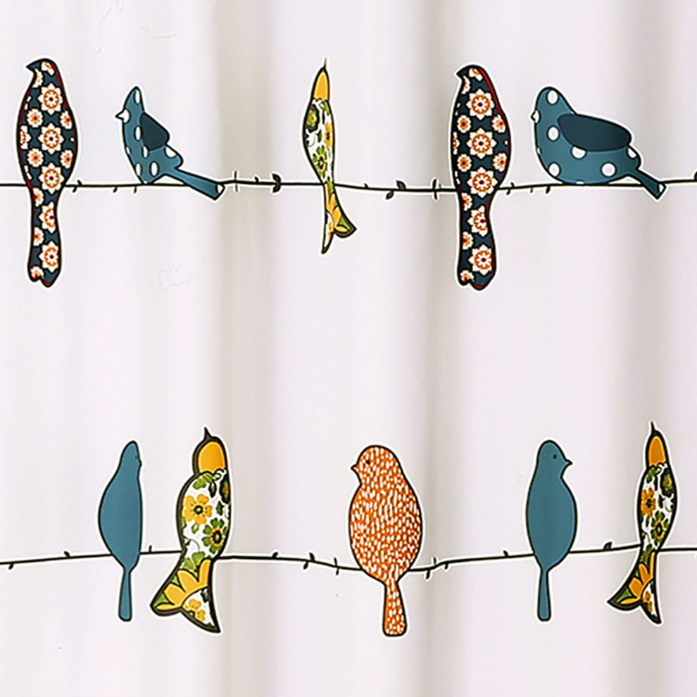 Rowley Birds Shower Curtain, 72"x72" Contemporary Shower Curtains by Uber Bazaar Houzz