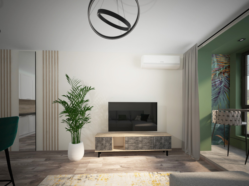 Кухня-гостиная в евродвушке. ЖК "Бунин".