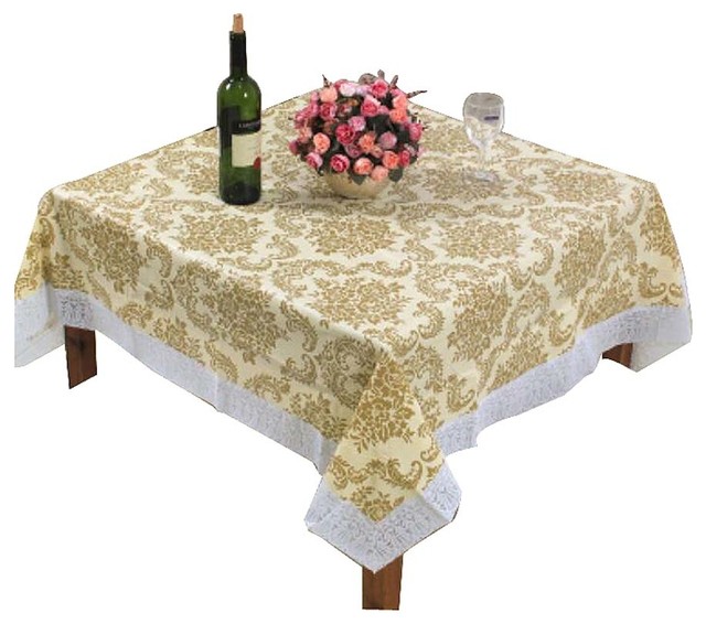 Elegant Tablecloth/ Decorative Table Cloths Water/Oil Proof,Golden