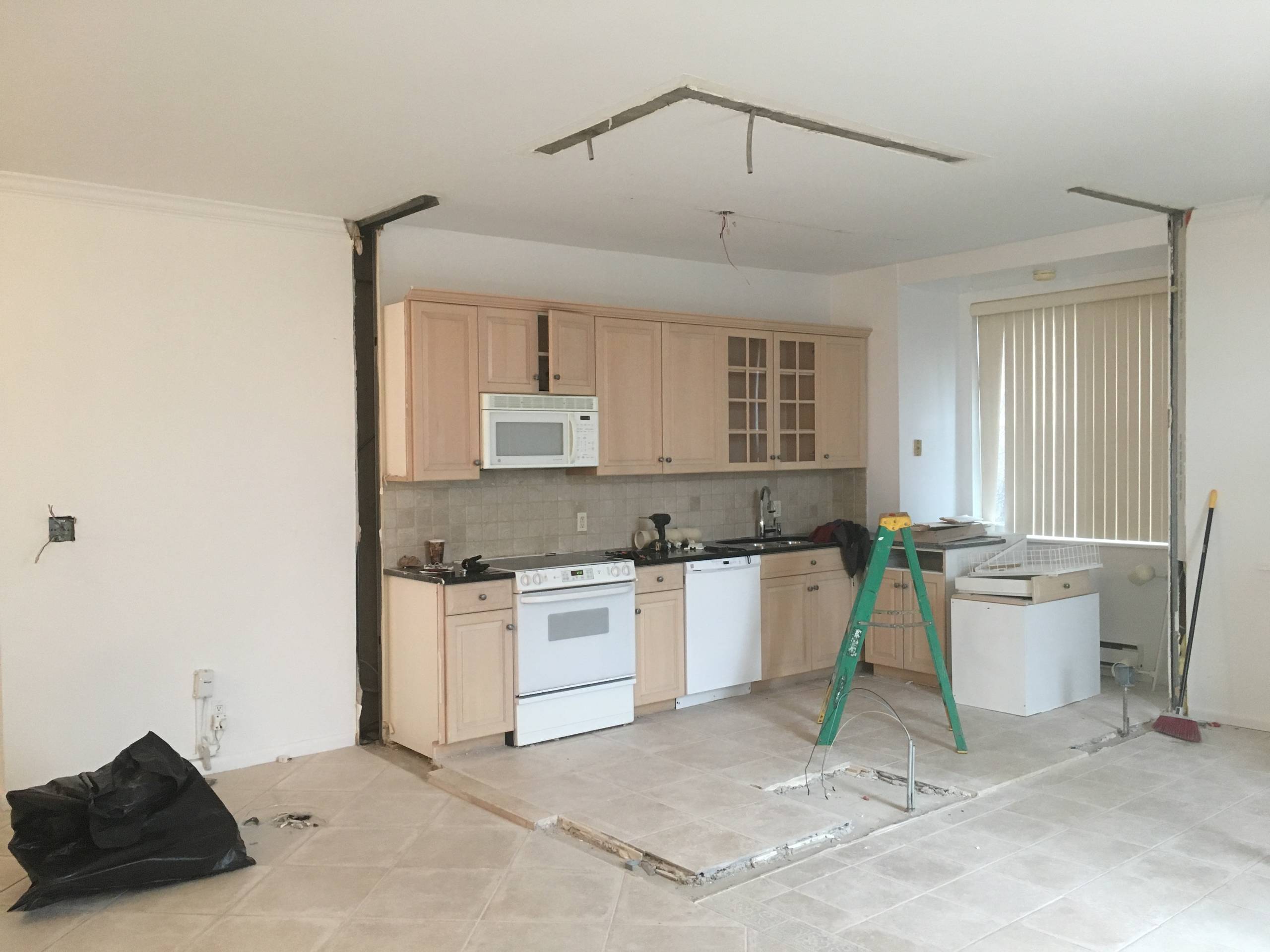 Open up kitchen to Living Room/ Kitchen Renovation