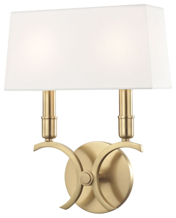 Mitzi Lighting Gwen H212102S-AGB 2 Light Small Wall Sconce, Aged Brass