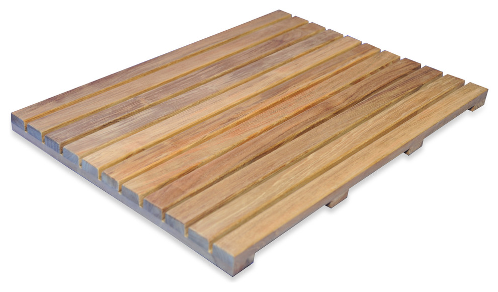 Teak Bath Mat 25"x18" Rustic Bath Mats by Goldenteak Teak Patio