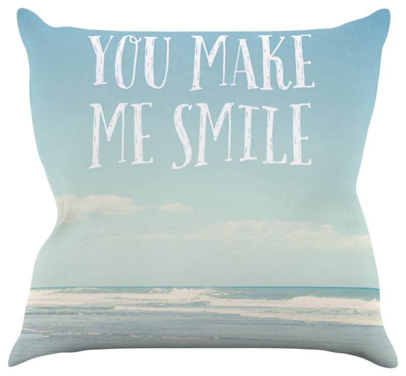 Susannah Tucker "You Make Me Smile" Beach Sky Throw Pillow, 20"x20"