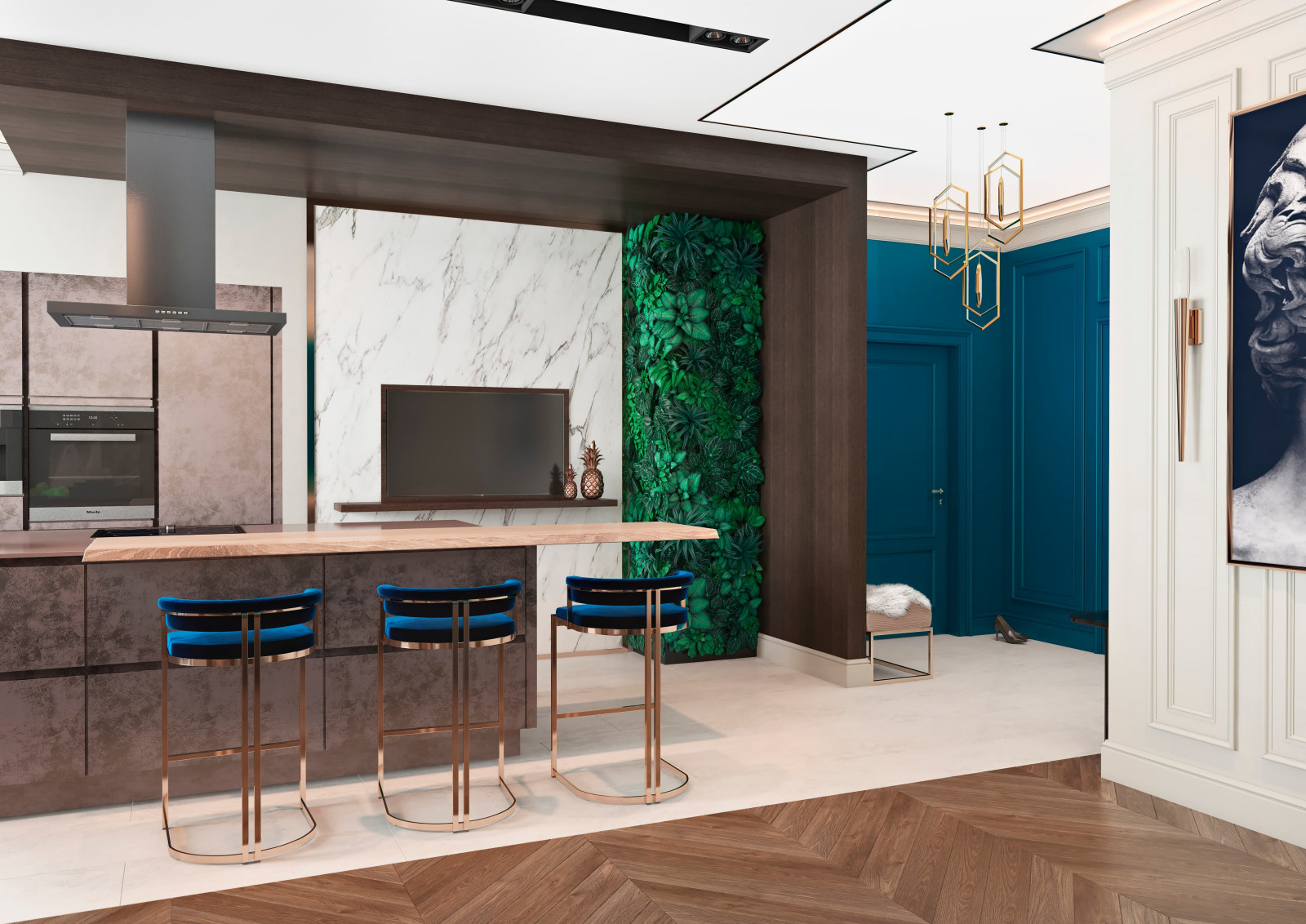 Дизайн и ремонт квартиры в ЖК «Донской Олимп» — Пересечение миров.