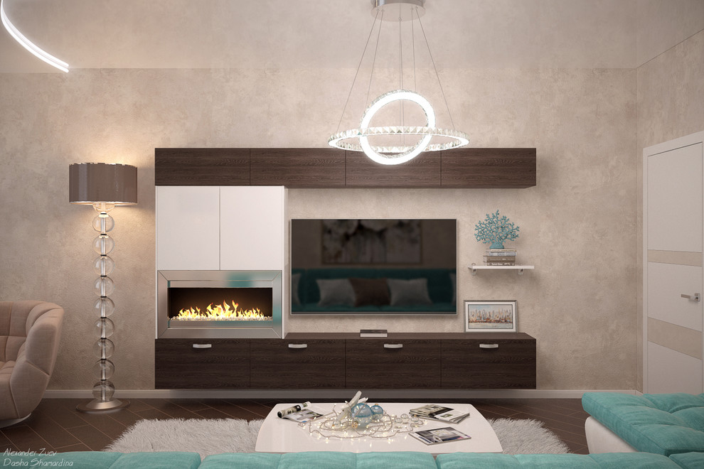Дизайн гостиной (3 вариант) в стиле модернизм в квартире по ул. Образцова, г.Кра