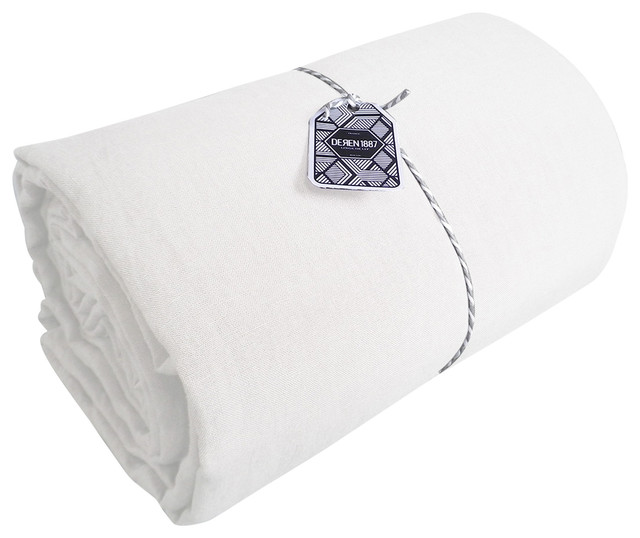 Amandine Linen Flat Sheet, White, 270x320 cm