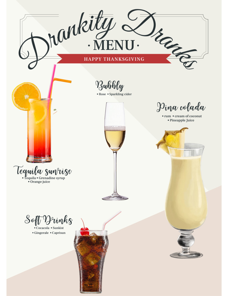 Drinks menu