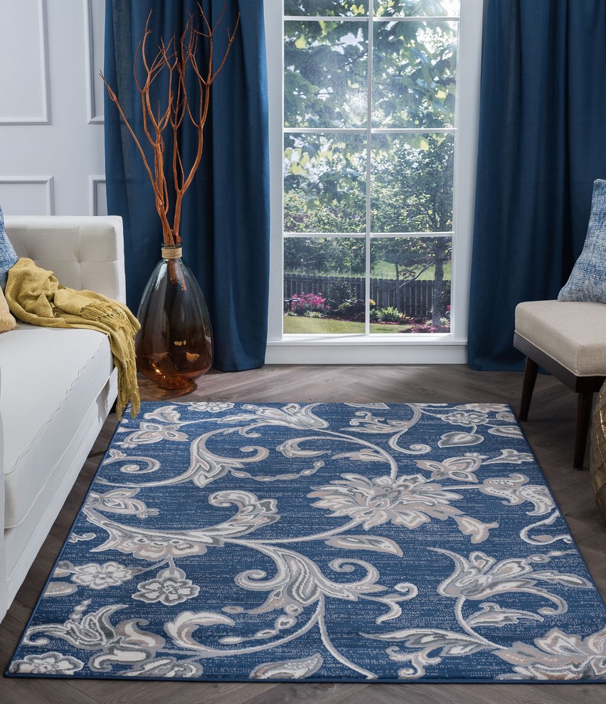 Garland Transitional Floral Area Rug Traditional Area Rugs by